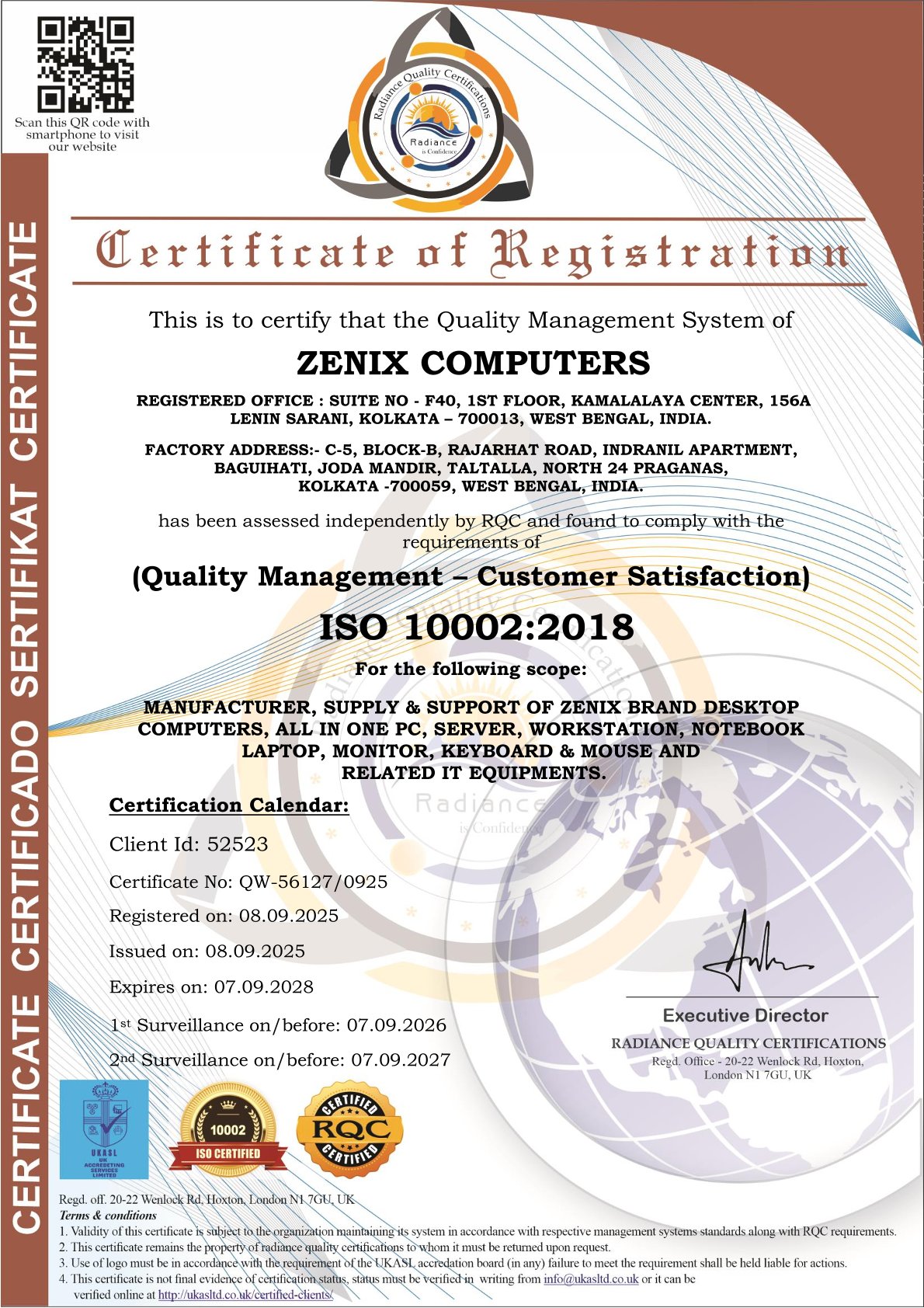 Certification | Zenix Computers