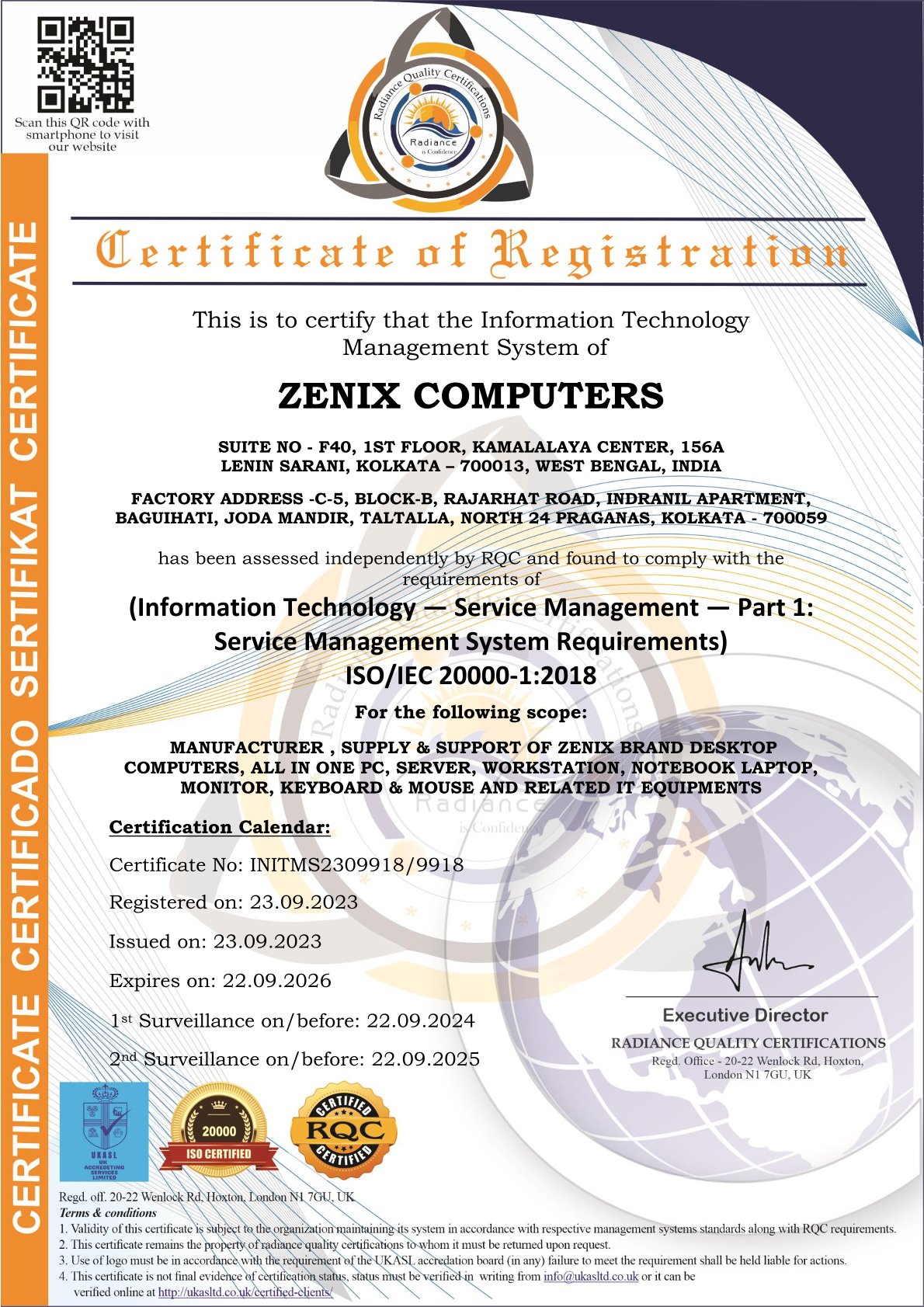 Certification | Zenix Computers
