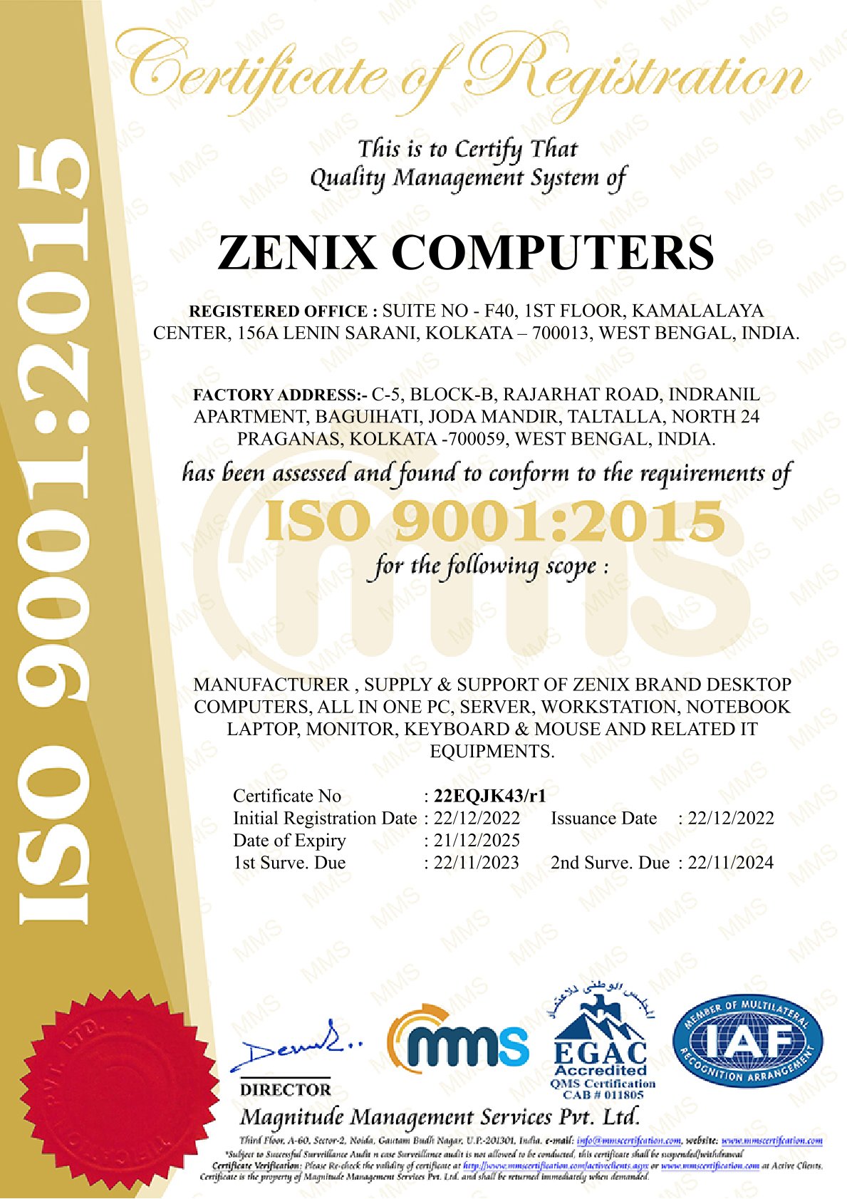 Certification | Zenix Computers