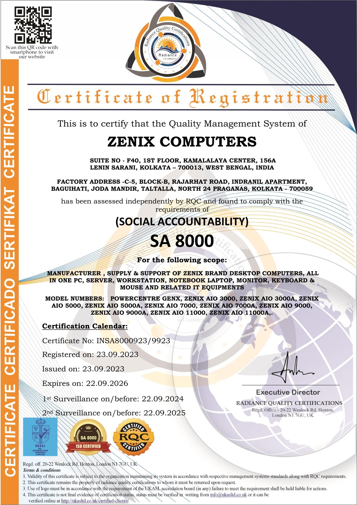 Certification | Zenix Computers